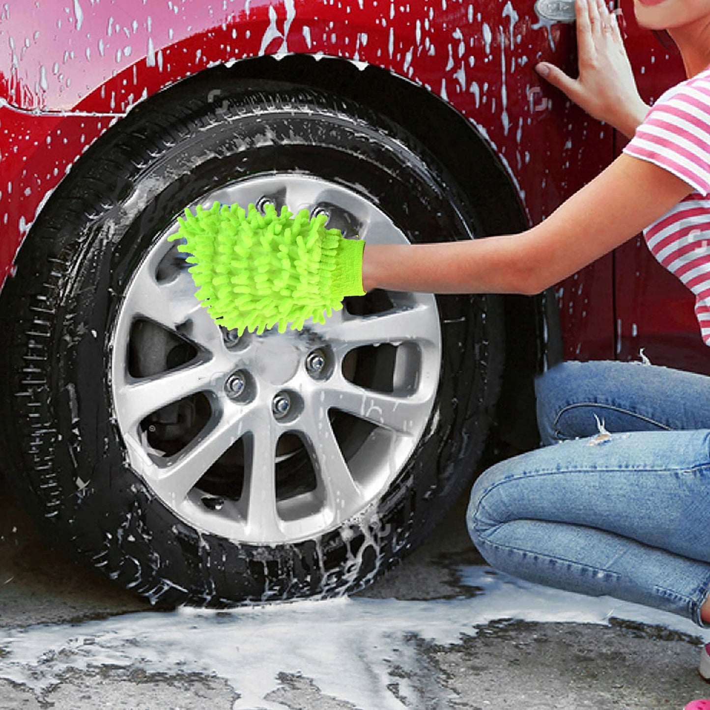 Microfiber Car Wash Glove Mitt For Carbikehome Surface