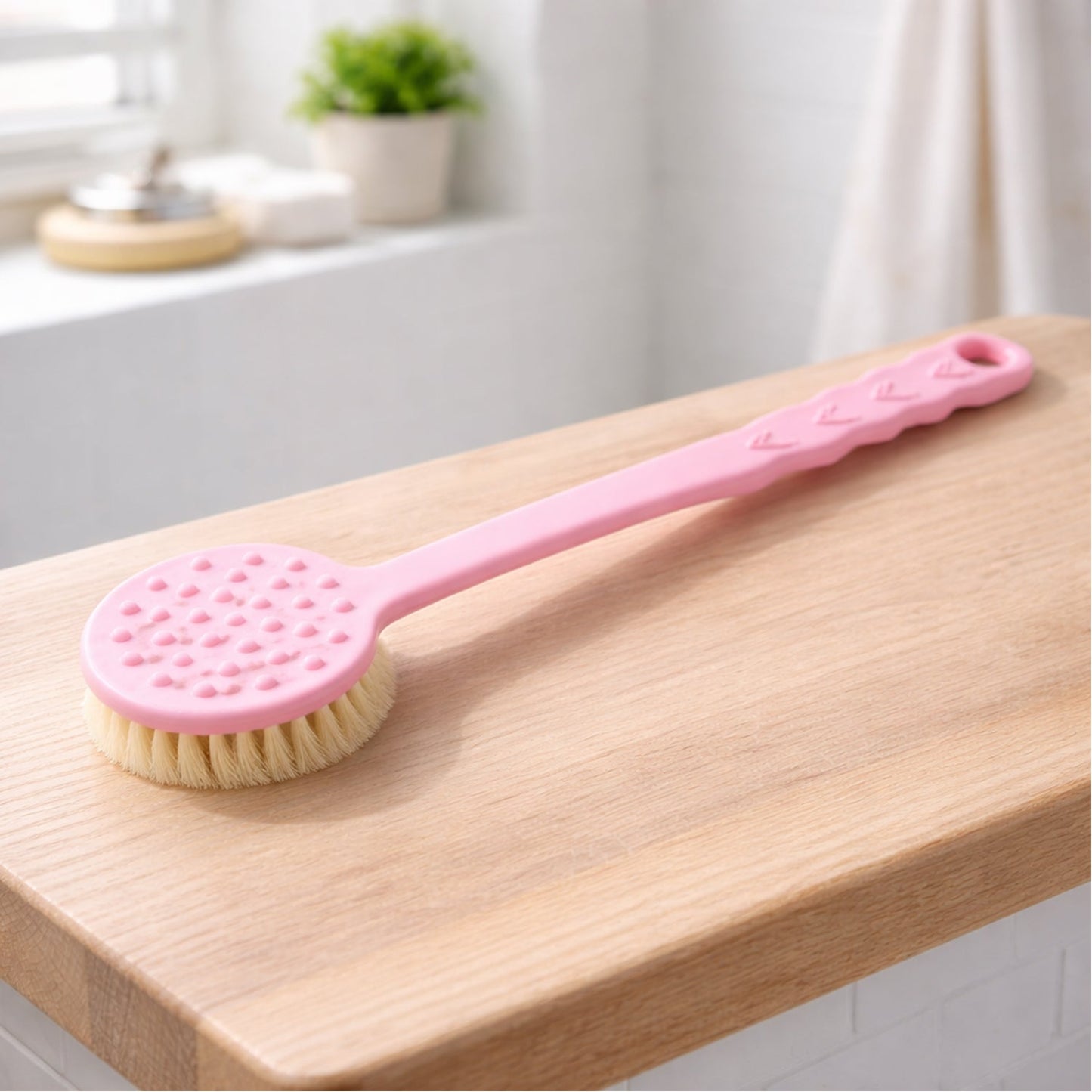 Back Scrubber For Shower Dry Body Brush Back Brush Long Handle (1 Pc  B Grade)