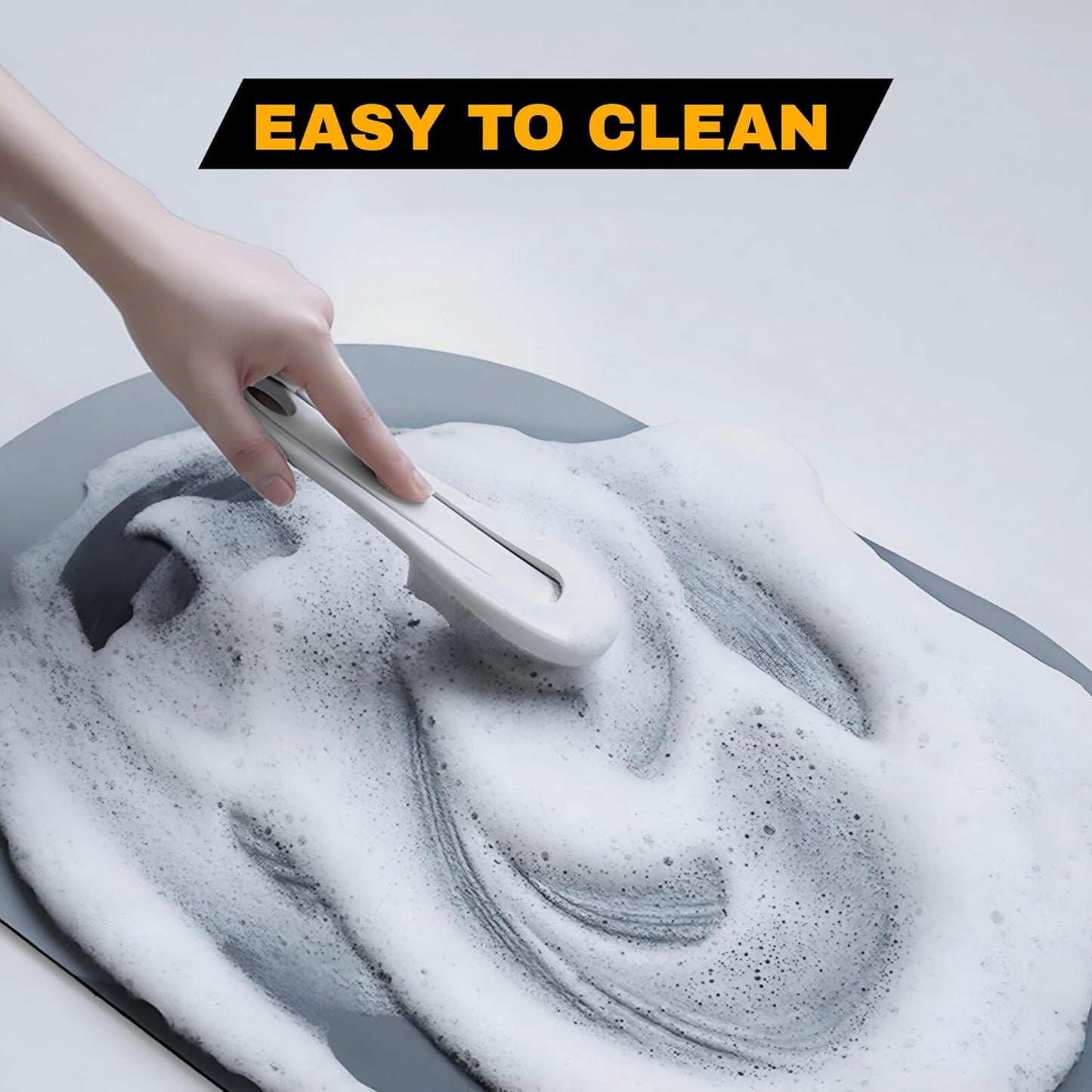 Non-Slip Oval Bath Mat – Super Absorbent Soft Velvet Surface