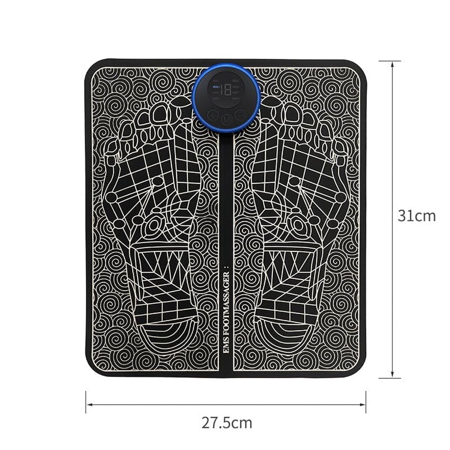 Ems Foot Massager Electric Feet Massager Deep Kneading Circulation Foot Booster For Feet And Legs Muscle Stimulator Folding Portable Electric Massage Machine