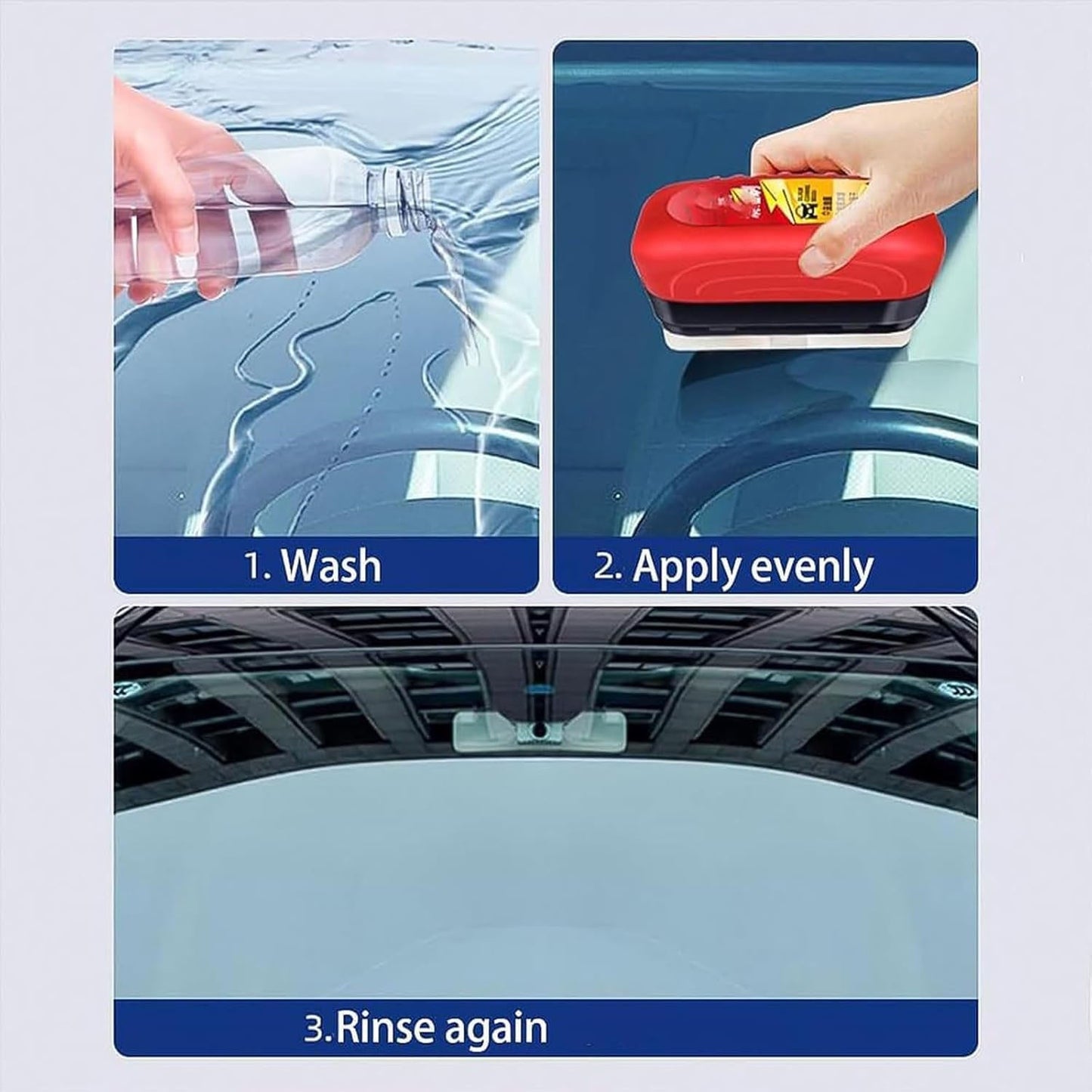 ⭐ 2-in-1 Car Oil Film Cleaning Brush with Foam Head &amp; Ergonomic Handle