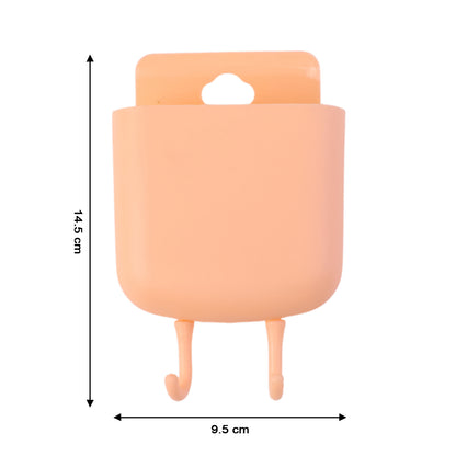 Multi-purpose Plastic Wall Mounted Mobile Charging Holder Set (4 Pc)