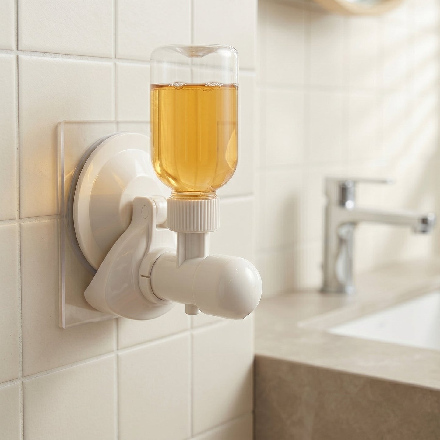 🧴 Liquid Soap Dispenser – Wall-Mount with Strong Suction Cup