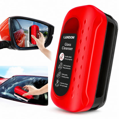⭐ 2-in-1 Car Oil Film Cleaning Brush with Foam Head &amp; Ergonomic Handle